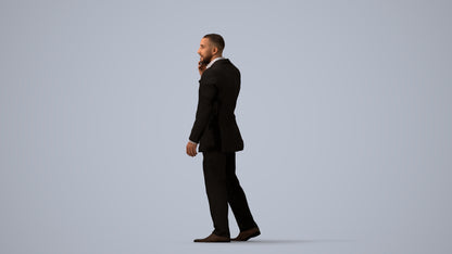 realistic 3D people man business, render-ready for V-Ray and Corona, FBX OBJ, three-quarter view render