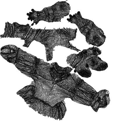 scanned 3D man casual driving, photogrammetry people for Enscape and V-Ray, wireframe top-down view