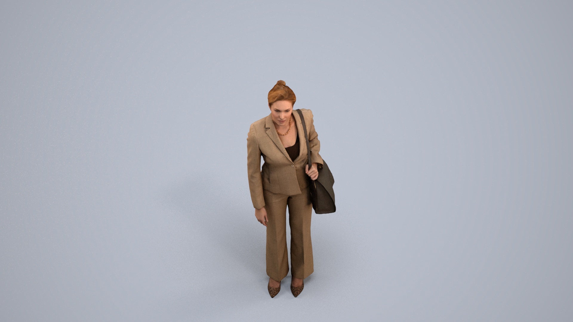 scanned 3D woman business mix, photogrammetry people for Enscape and V-Ray, back view render