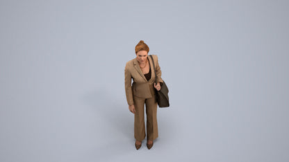 scanned 3D woman business mix, photogrammetry people for Enscape and V-Ray, back view render