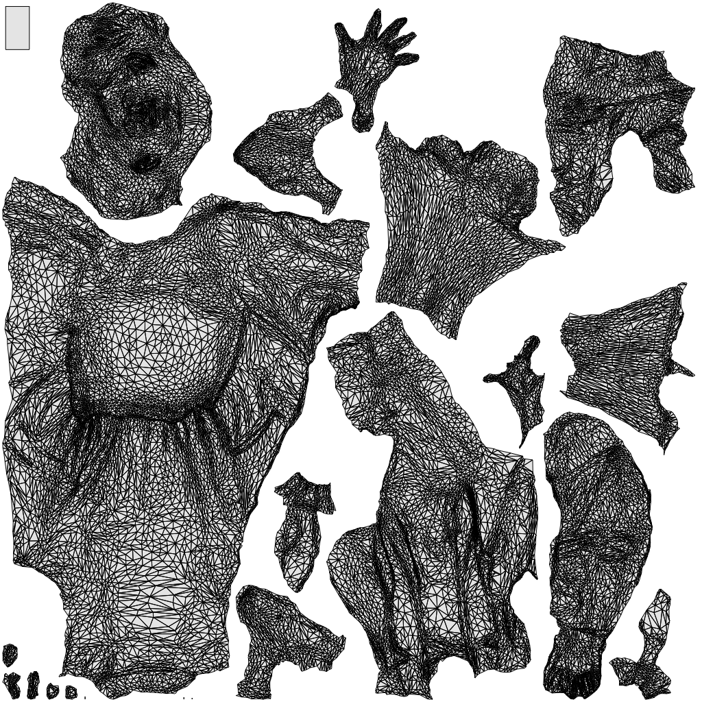 3D human model woman business sitting, photogrammetry scanned person for archviz, wireframe top-down view