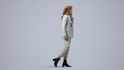 3D scanned woman business, photorealistic archviz people for Enscape and SketchUp, side view render