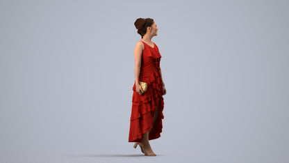 photogrammetry 3D woman formal formalaffairs, realistic human model archviz FBX, side view render