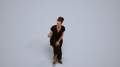 scanned 3D woman formal formalaffairs, photogrammetry people for Enscape and V-Ray, back view render