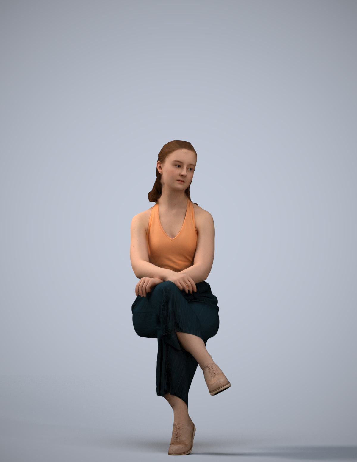 realistic 3D people girl casual kids, render-ready for V-Ray and Corona, FBX OBJ
