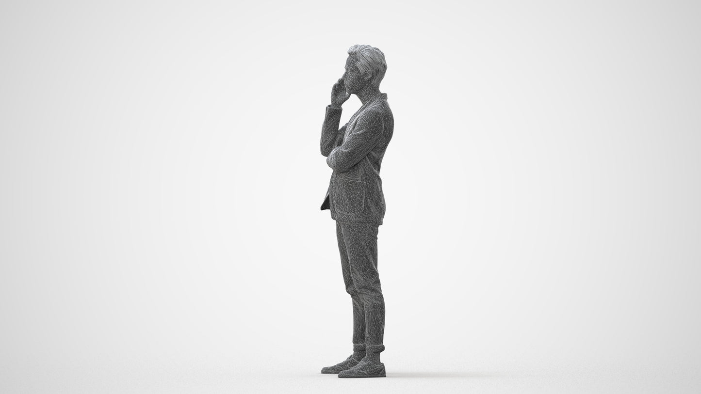 photogrammetry 3D man business standing, realistic human model archviz FBX, square thumbnail