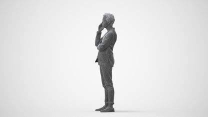 photogrammetry 3D man business standing, realistic human model archviz FBX, square thumbnail