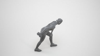 3D people model woman sport, scanned human for 3ds Max rendering, wireframe three-quarter view
