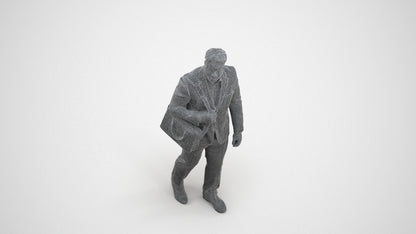 realistic 3D people man business, render-ready for V-Ray and Corona, FBX OBJ, wireframe three-quarter view