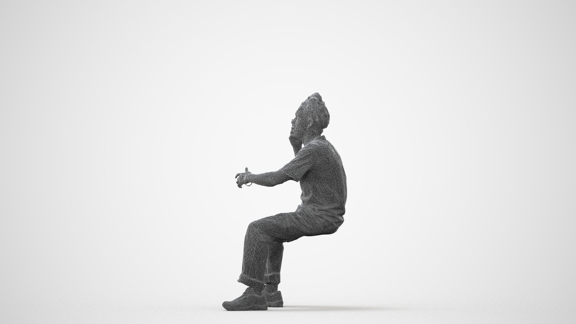 realistic 3D people man casual sitting, render-ready for V-Ray and Corona, FBX OBJ, square thumbnail