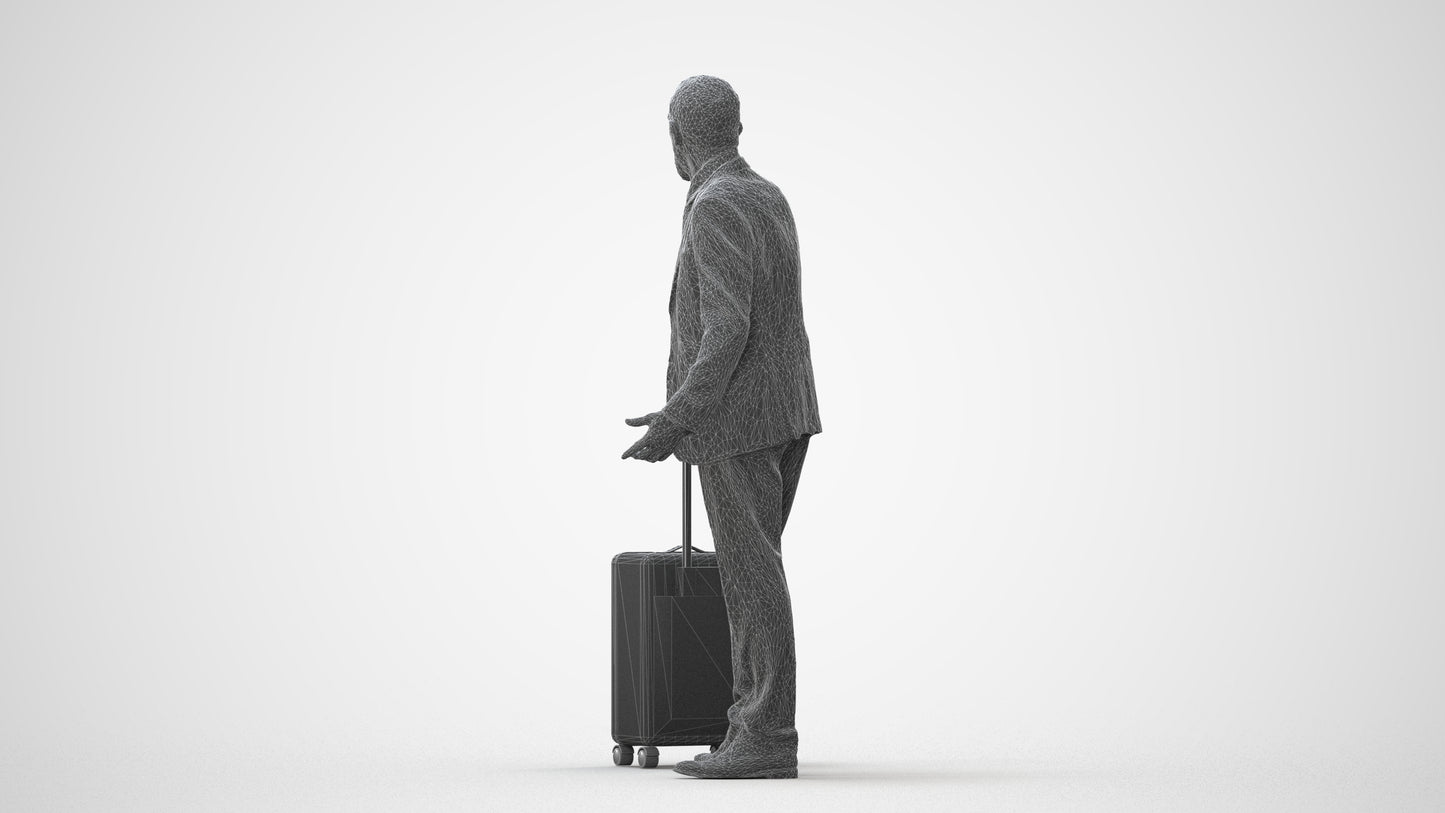 realistic 3D senior man business, scanned archviz people for Blender and 3ds Max, square thumbnail