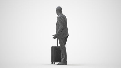 realistic 3D senior man business, scanned archviz people for Blender and 3ds Max, square thumbnail