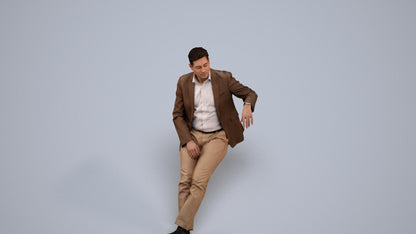 3D human model man business, photogrammetry scanned person for archviz, back view render