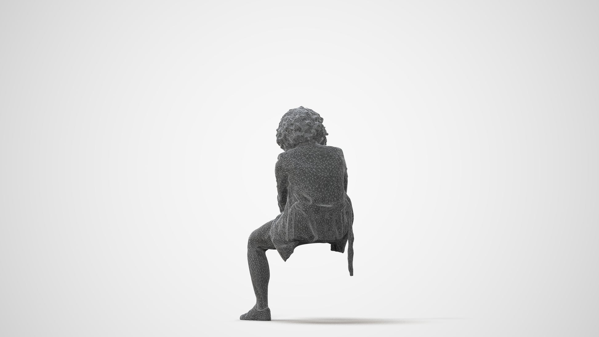 realistic 3D human woman business sitting, archviz people FBX OBJ for Blender, square thumbnail