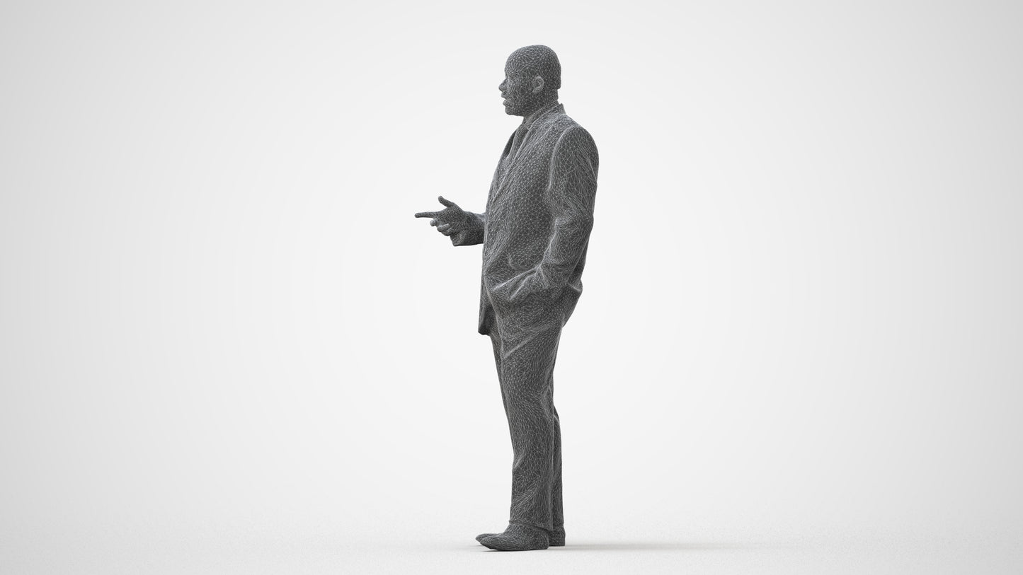 realistic 3D human man business, archviz people FBX OBJ for Blender, square thumbnail