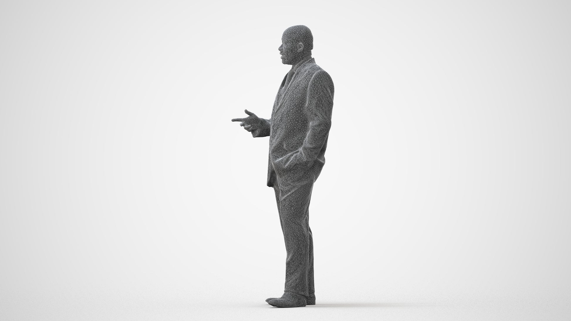 realistic 3D human man business, archviz people FBX OBJ for Blender, square thumbnail