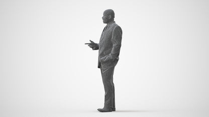 realistic 3D human man business, archviz people FBX OBJ for Blender, square thumbnail