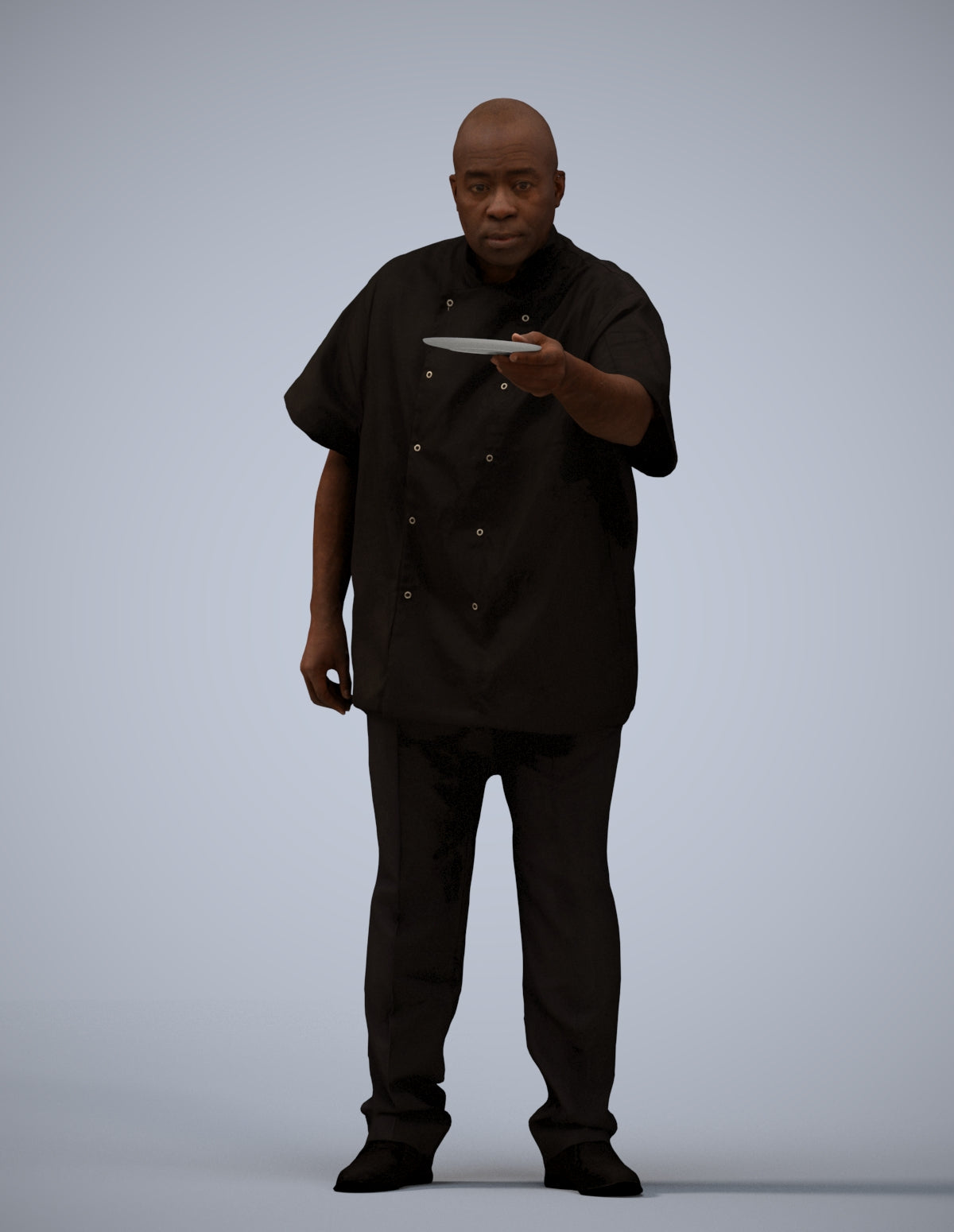 scanned 3D man hospitality, photogrammetry people for Enscape and V-Ray