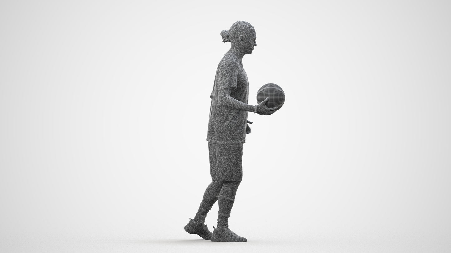 photogrammetry 3D man sport, realistic human model archviz FBX, wireframe side view
