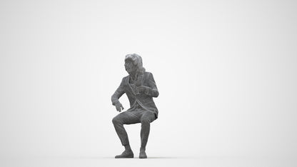scanned 3D man business, photogrammetry people for Enscape and V-Ray, wireframe back view
