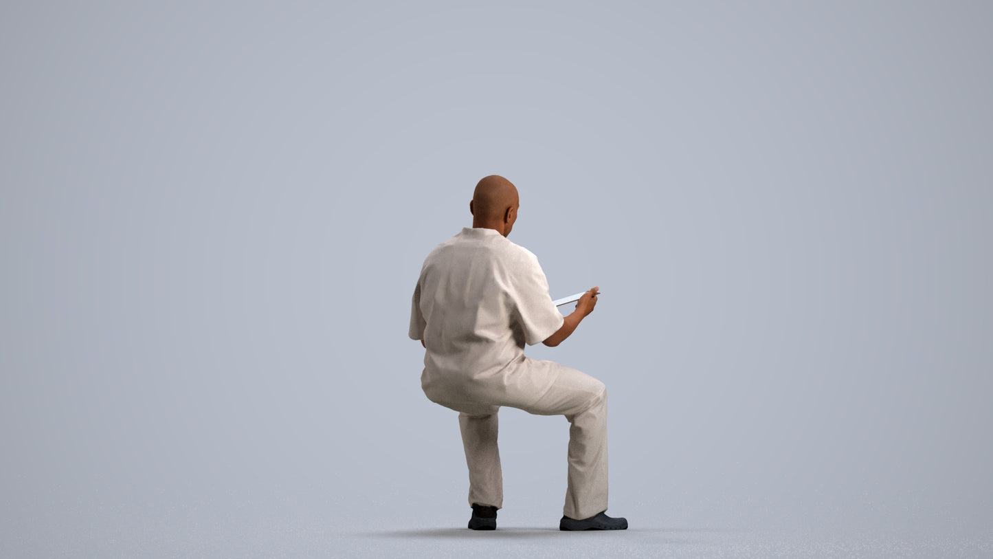 photogrammetry 3D man medical, realistic human model archviz FBX, front view render