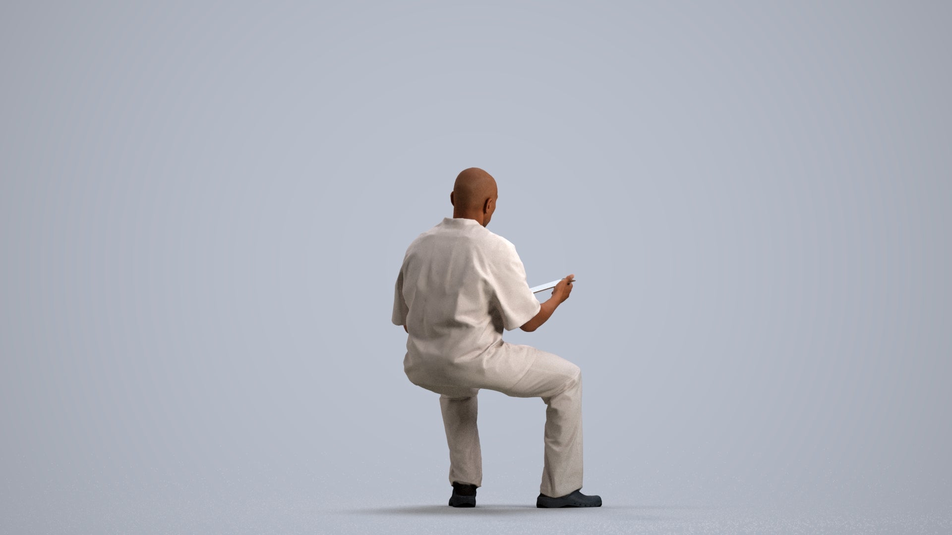 photogrammetry 3D man medical, realistic human model archviz FBX, front view render