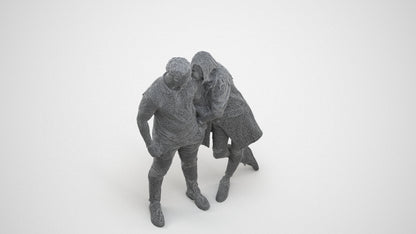realistic 3D man casual shopping, scanned archviz people for Blender and 3ds Max, wireframe three-quarter view