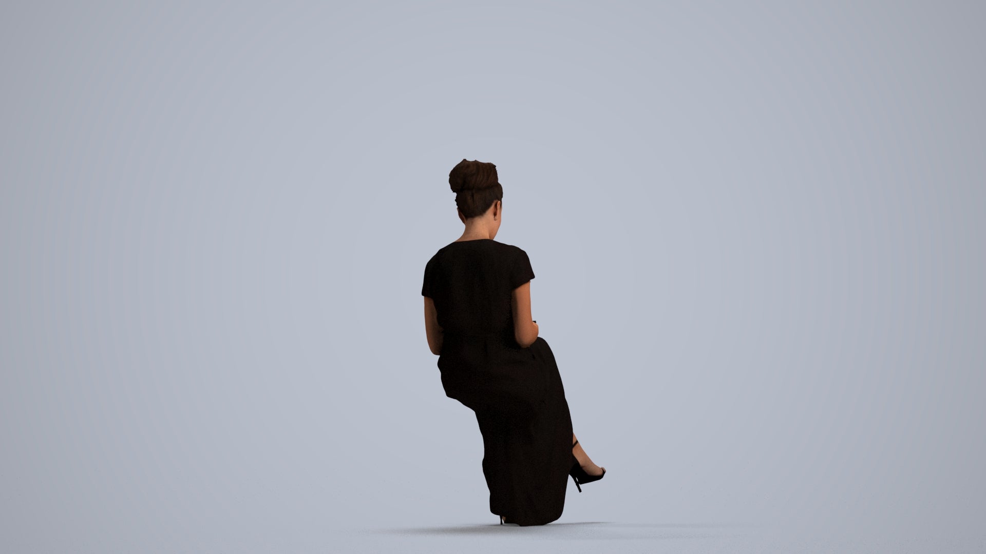 3D people model woman formal formalaffairs, scanned human for 3ds Max rendering, front view render