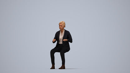 realistic 3D woman business, scanned archviz people for Blender and 3ds Max, top-down view render