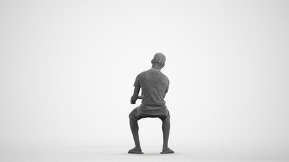 photogrammetry 3D boy casual kids, realistic human model archviz FBX, wireframe front view