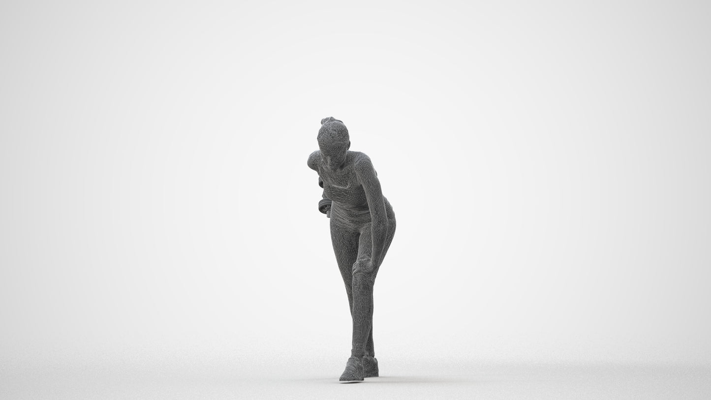 3D people model woman sport, scanned human for 3ds Max rendering, square thumbnail