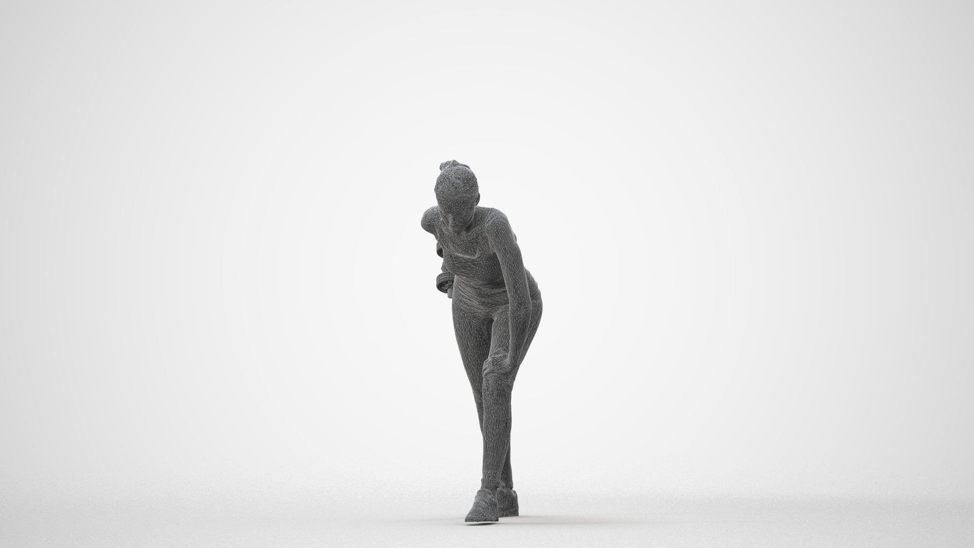 3D people model woman sport, scanned human for 3ds Max rendering, square thumbnail