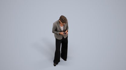 realistic 3D woman business, scanned archviz people for Blender and 3ds Max, back view render