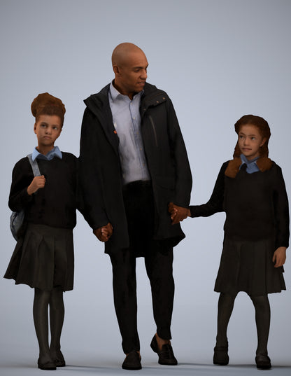 photogrammetry 3D girl kids, realistic human model archviz FBX