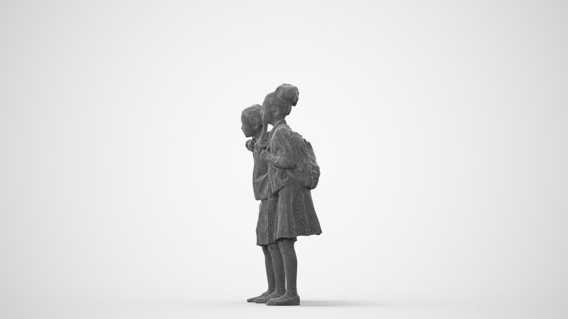 realistic 3D girl kids, scanned archviz people for Blender and 3ds Max, square thumbnail