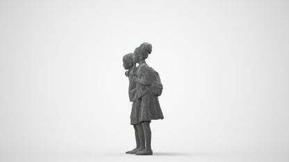 realistic 3D girl kids, scanned archviz people for Blender and 3ds Max, square thumbnail