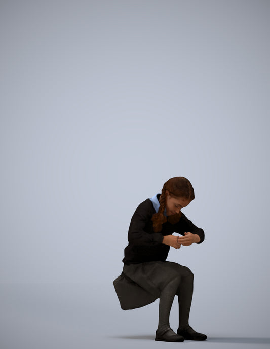 realistic 3D woman kids, scanned archviz people for Blender and 3ds Max