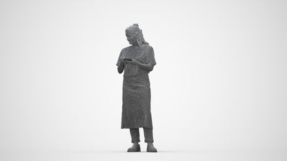 photogrammetry 3D woman mix, realistic human model archviz FBX, wireframe back view