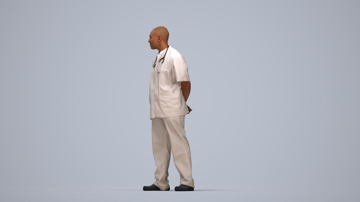 realistic 3D man medical, scanned archviz people for Blender and 3ds Max, top-down view render