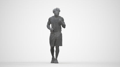 3D people model man sport, scanned human for 3ds Max rendering, wireframe back view