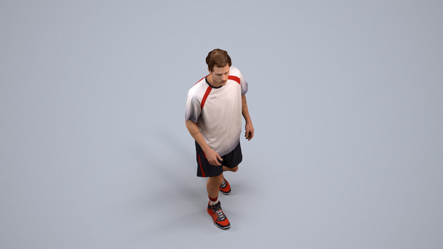 3D scanned man sport, photorealistic archviz people for Enscape and SketchUp, back view render