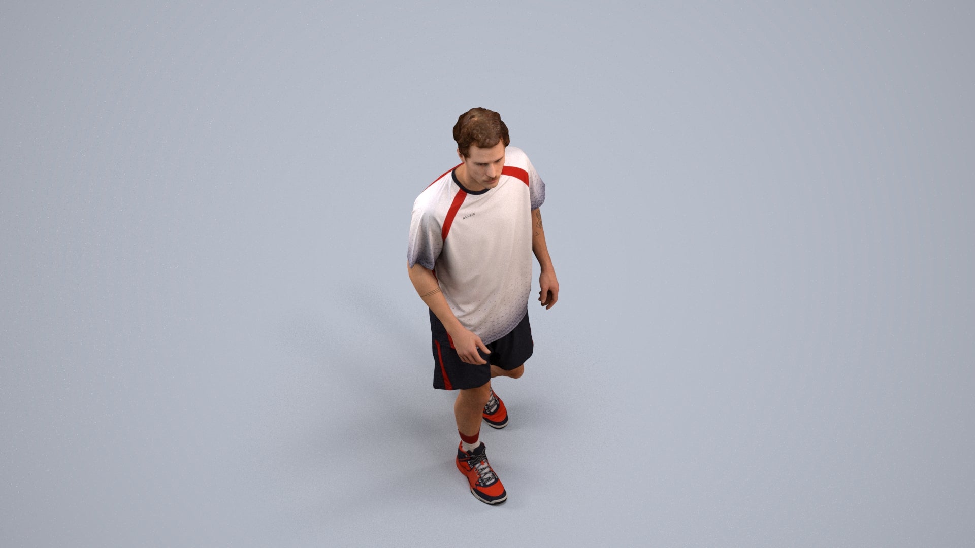 3D scanned man sport, photorealistic archviz people for Enscape and SketchUp, back view render