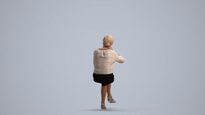 3D scanned senior woman formal casual, photorealistic archviz people for Enscape and SketchUp, front view render