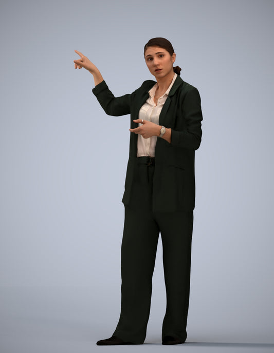 3D scanned woman business, photorealistic archviz people for Enscape and SketchUp