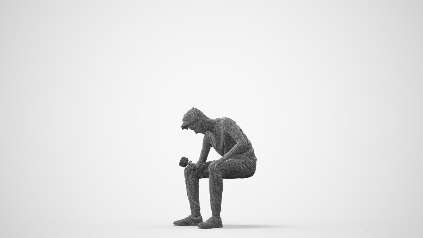 photogrammetry 3D man casual sport, realistic human model archviz FBX, square thumbnail