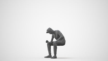 photogrammetry 3D man casual sport, realistic human model archviz FBX, square thumbnail