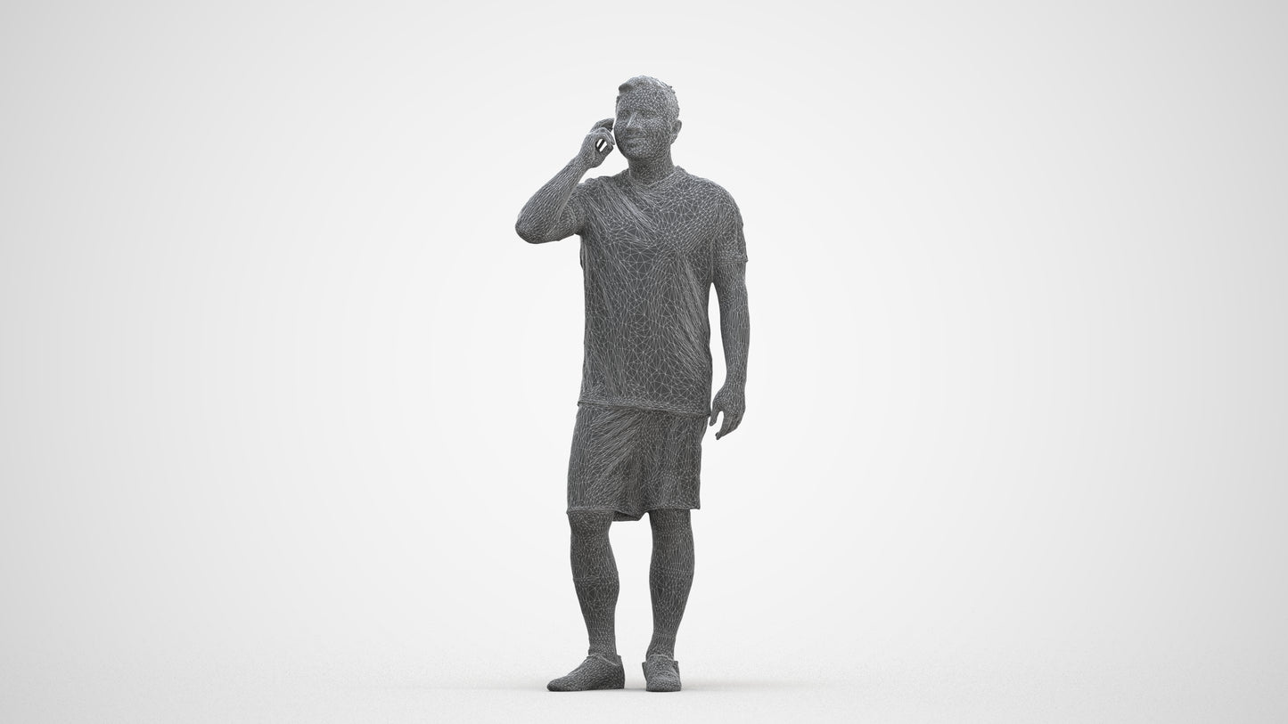 3D scanned man sport, photorealistic archviz people for Enscape and SketchUp, three-quarter front view render