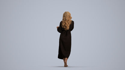 realistic 3D woman casual bathroom, scanned archviz people for Blender and 3ds Max, front view render
