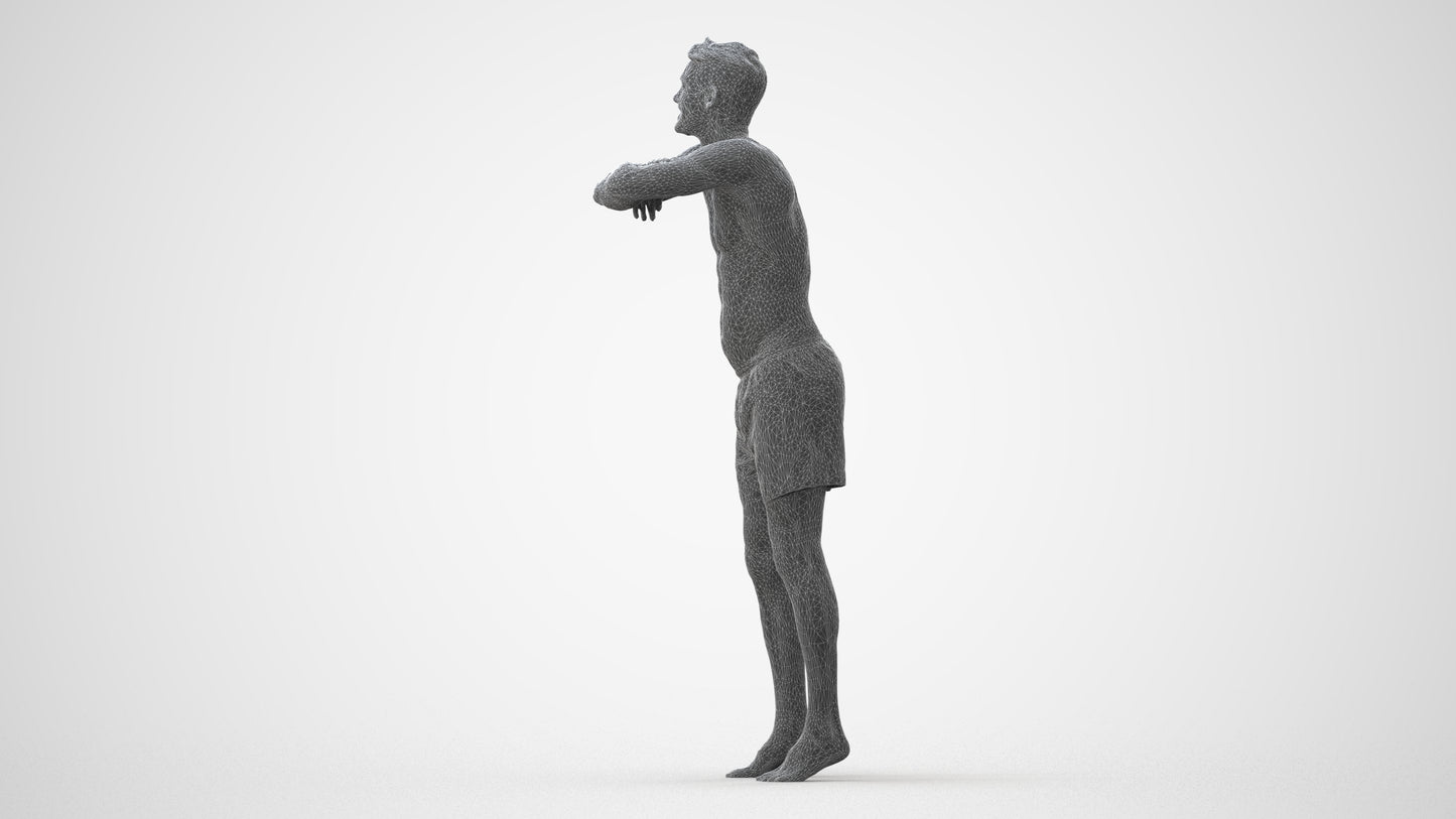 3D people model man pool, scanned human for 3ds Max rendering, square thumbnail