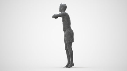 3D people model man pool, scanned human for 3ds Max rendering, square thumbnail